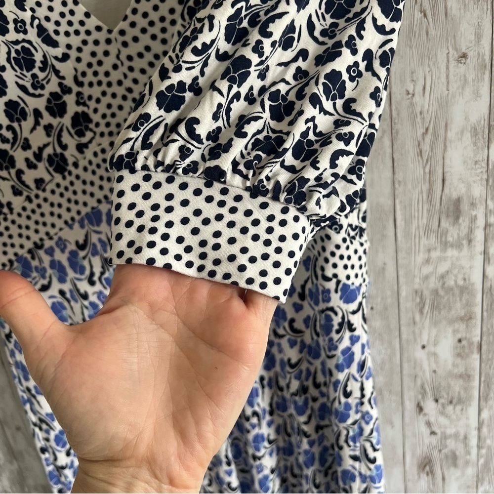 Boden Printed Blue White Maxi Dress 6 - Picture 3 of 5